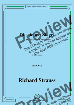 page one of Richard Strauss-Die sieben Siegel,in B flat Major