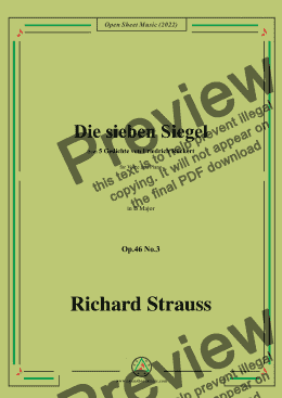 page one of Richard Strauss-Die sieben Siegel,in B Major