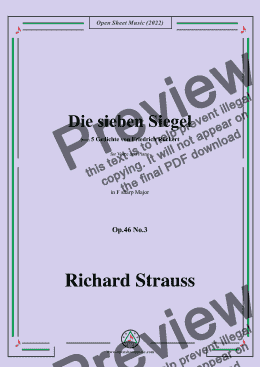 page one of Richard Strauss-Die sieben Siegel,in F sharp Major