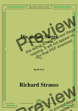 page one of Richard Strauss-Die sieben Siegel,in F Major