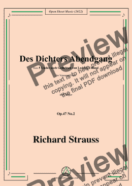 page one of Richard Strauss-Des Dichters Abendgang,in F Major