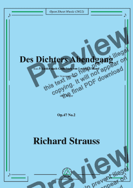 page one of Richard Strauss-Des Dichters Abendgang,in C Major