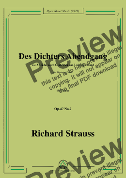 page one of Richard Strauss-Des Dichters Abendgang,in B Major