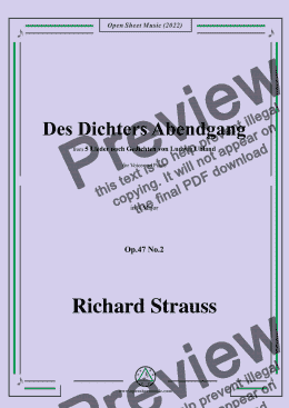 page one of Richard Strauss-Des Dichters Abendgang,in A Major