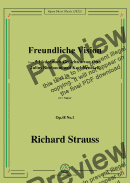 page one of Richard Strauss-Freundliche Vision,in F Major,Op.48 No.1