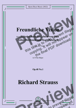 page one of Richard Strauss-Freundliche Vision,in D flat Major,Op.48 No.1