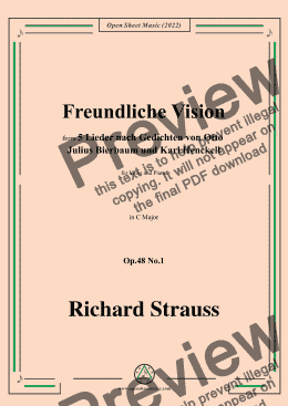 page one of Richard Strauss-Freundliche Vision,in C Major,Op.48 No.1