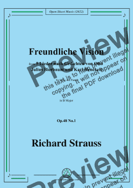 page one of Richard Strauss-Freundliche Vision,in B Major,Op.48 No.1