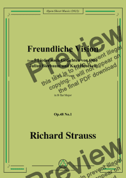 page one of Richard Strauss-Freundliche Vision,in B flat Major,Op.48 No.1