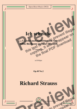 page one of Richard Strauss-Ich schwebe,in B Major,Op.48 No.2