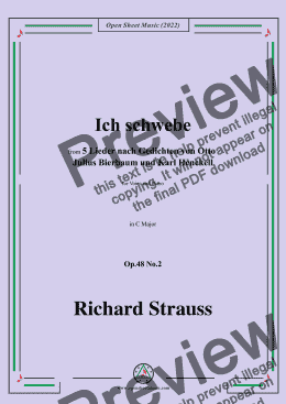 page one of Richard Strauss-Ich schwebe,in C Major,Op.48 No.2