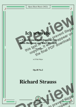 page one of Richard Strauss-Ich schwebe,in D flat Major,Op.48 No.2