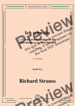 page one of Richard Strauss-Ich schwebe,in A flat Major