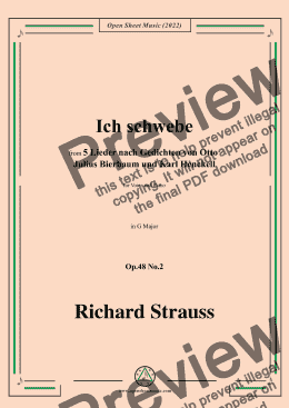 page one of Richard Strauss-Ich schwebe,in G Major,Op.48 No.2