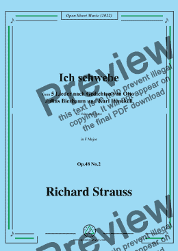 page one of Richard Strauss-Ich schwebe,in F Major,Op.48 No.2