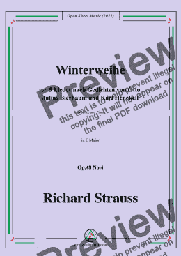 page one of Richard Strauss-Winterweihe,in E Major