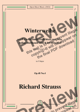 page one of Richard Strauss-Winterweihe,in F Major