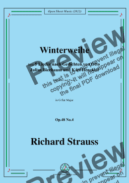 page one of Richard Strauss-Winterweihe,in G flat Major