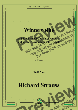 page one of Richard Strauss-Winterweihe,in G Major