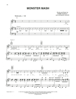 page one of Monster Mash (Piano, Vocal & Guitar Chords (Right-Hand Melody))