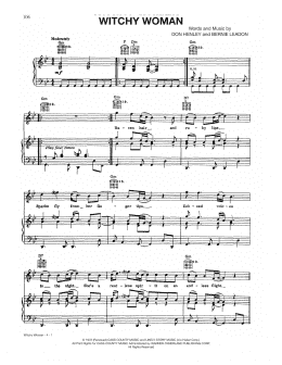 page one of Witchy Woman (Piano, Vocal & Guitar Chords (Right-Hand Melody))