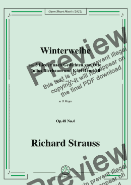 page one of Richard Strauss-Winterweihe,in D Major