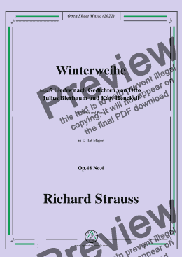 page one of Richard Strauss-Winterweihe,in D flat Major