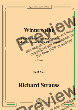 page one of Richard Strauss-Winterweihe,in C Major