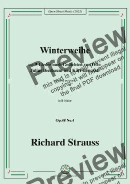 page one of Richard Strauss-Winterweihe,in B Major