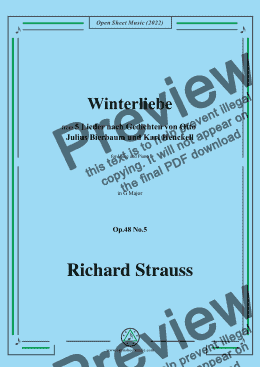 page one of Richard Strauss-Winterliebe,in G Major