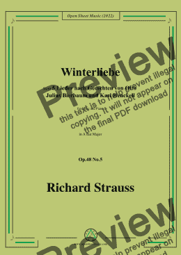 page one of Richard Strauss-Winterliebe,in A flat Major