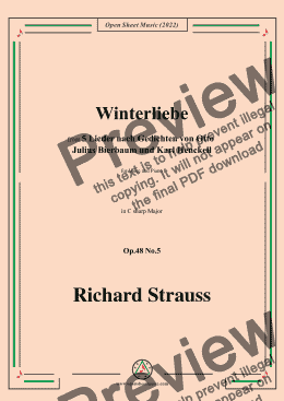 page one of Richard Strauss-Winterliebe,in C sharp Major