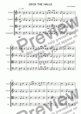 page one of Deck the Halls (String Quartet)