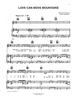 page one of Love Can Move Mountains (Piano, Vocal & Guitar Chords (Right-Hand Melody))