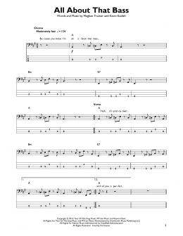 page one of All About That Bass (Easy Bass Tab)