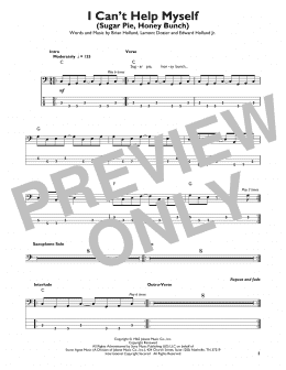 page one of I Can't Help Myself (Sugar Pie, Honey Bunch) (Easy Bass Tab)