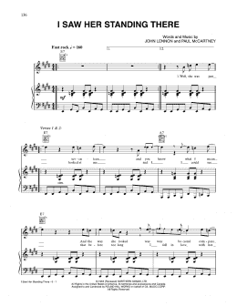 page one of I Saw Her Standing There (Piano, Vocal & Guitar Chords (Right-Hand Melody))