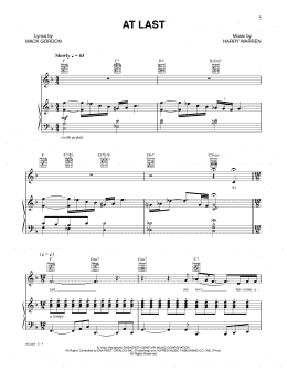 page one of At Last (Piano, Vocal & Guitar Chords (Right-Hand Melody))