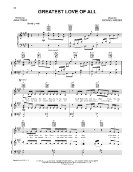 page one of The Greatest Love Of All (Piano, Vocal & Guitar Chords (Right-Hand Melody))