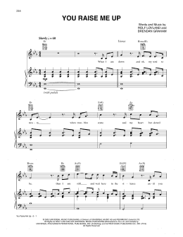 page one of You Raise Me Up (Piano, Vocal & Guitar Chords (Right-Hand Melody))