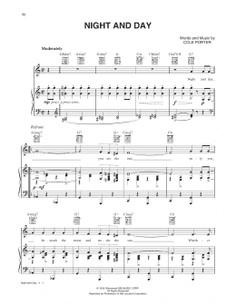 page one of Night And Day (Piano, Vocal & Guitar Chords (Right-Hand Melody))