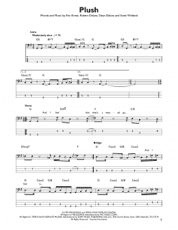 page one of Plush (Easy Bass Tab)