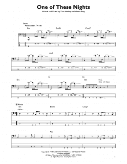 page one of One Of These Nights (Easy Bass Tab)