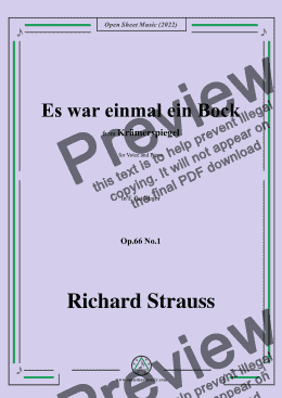 page one of Richard Strauss-Es war einmal ein Bock,in E flat Major,Op.66 No.1