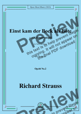 page one of Richard Strauss-Einst kam der Bock als Bote,in A flat Major,Op.66 No.2