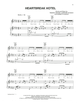 page one of Heartbreak Hotel (Piano, Vocal & Guitar Chords (Right-Hand Melody))