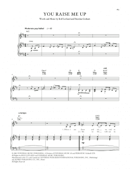 page one of You Raise Me Up (Piano, Vocal & Guitar Chords (Right-Hand Melody))