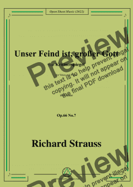 page one of Richard Strauss-Unser Feind ist,großer Gott,in b minor,Op.66 No.7