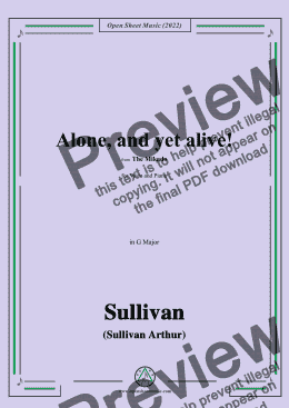 page one of Sullivan-Alone,and yet alive!from The Mikado,in G Major,for Voice and Piano