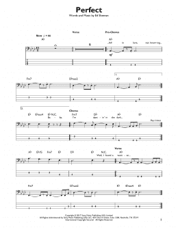 page one of Perfect (Easy Bass Tab)